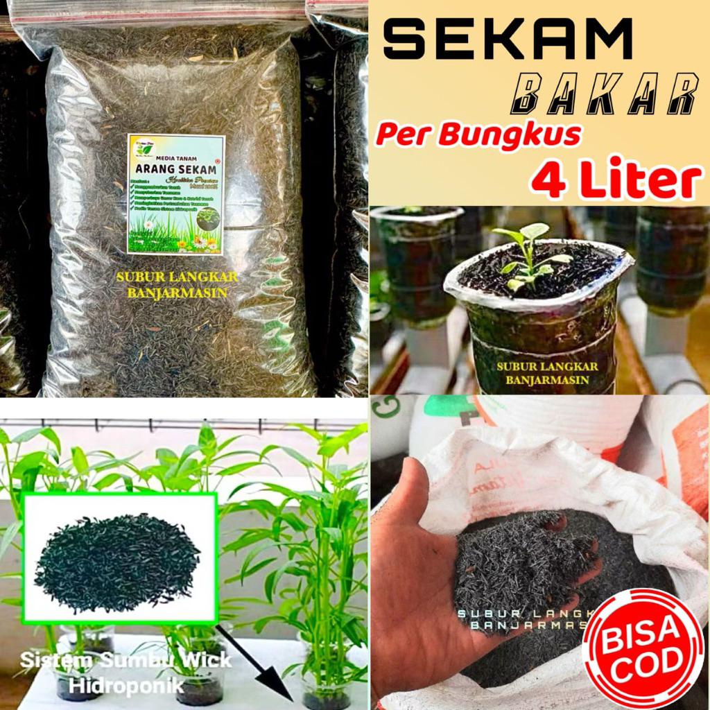 MEDIA TANAM SEKAM HITAM BUNGKUS 4 LITER