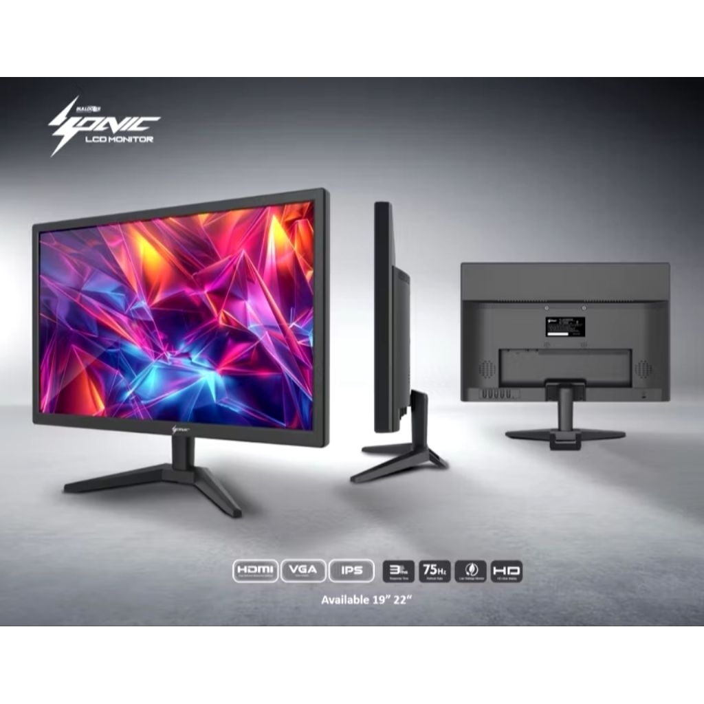 Jual LCD Monitor Komputer 22 Inch Bulldozer Sonic Panel IPS HD Output ...