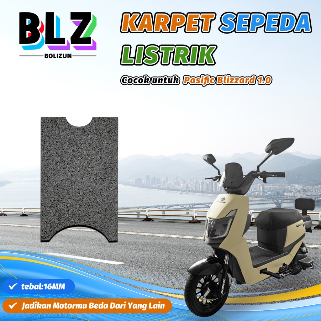 BOLIZUN Karpet PVC Mie Bihun Custom Sepeda Listrik Pasific Blizzard 1.0