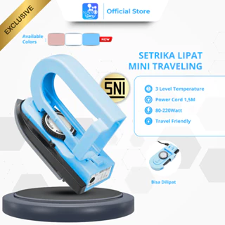 NANO CARE Setrika Mini Travel Dry Iron, Detachable handle Setrika Lipat Mini Portable
