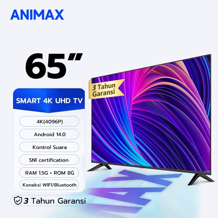 Animax Smart TV 65 INCH/55 INCH/50 INCH TV Digital Android 11.0  4K UHD Dolby Au