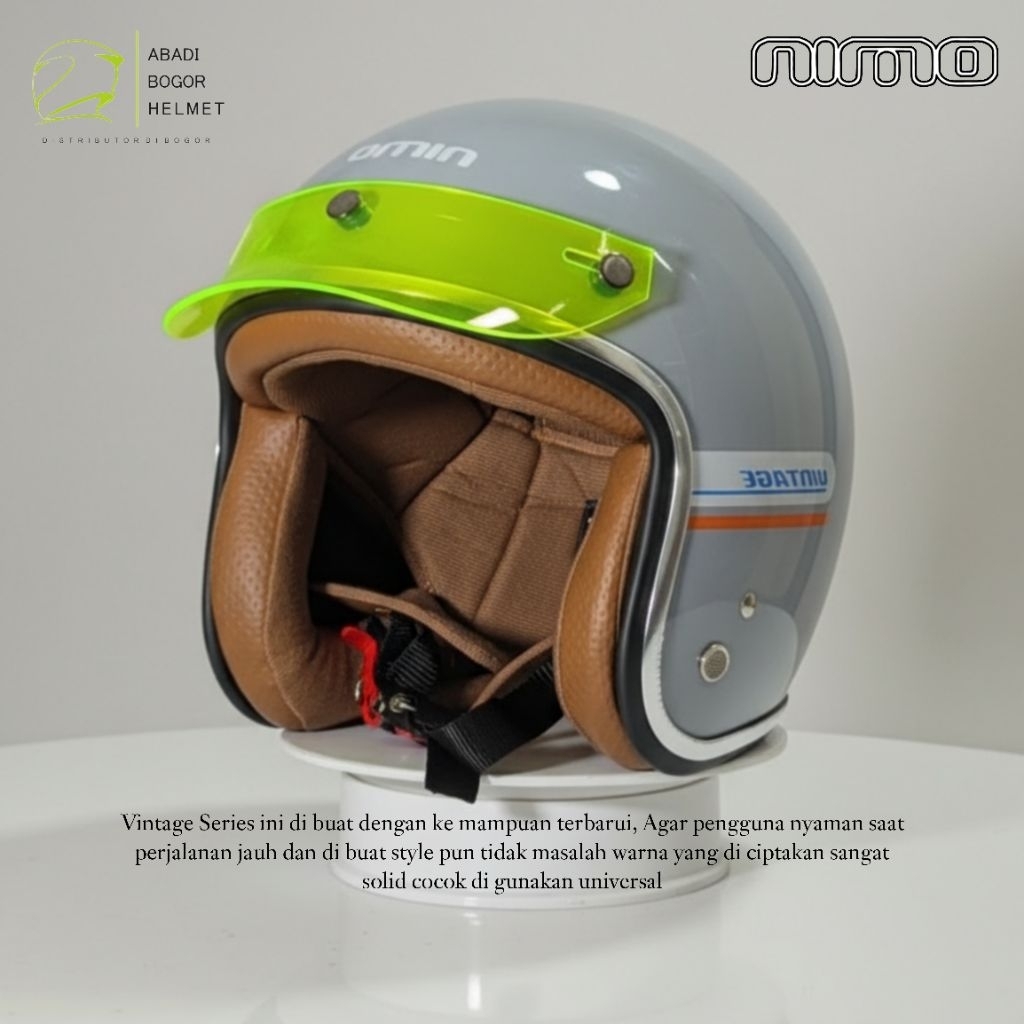 Jual BOGO NIMO SERIES VINTAGE PREMIUM PET AKRILIK HELM ABS GRAY MONKEY ...