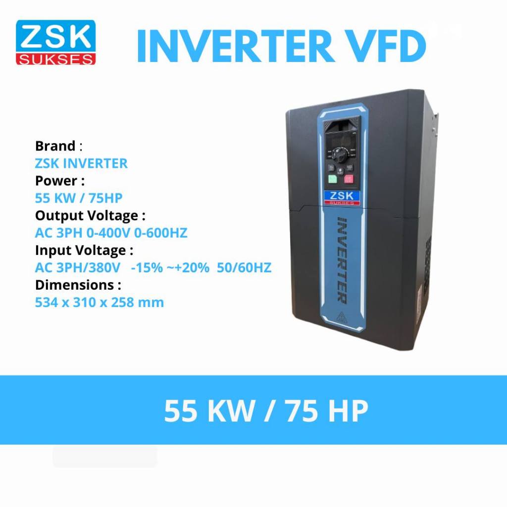 Jual Inverter VFD Frequency 55 KW Input 3 Phase Output 3 phase 380V ...