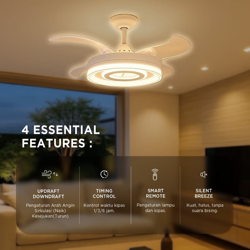 Jual Lumina x Magnum Fan - Kipas Plafon LED Modern Lampu Ceiling Fan ...