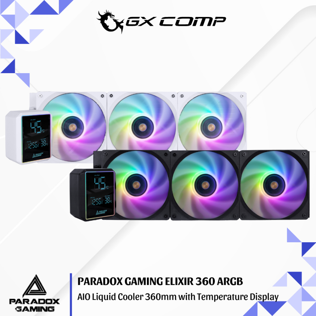 Jual Paradox Gaming Elixir 360 ARGB Black & White AIO Liquid Cooler ...