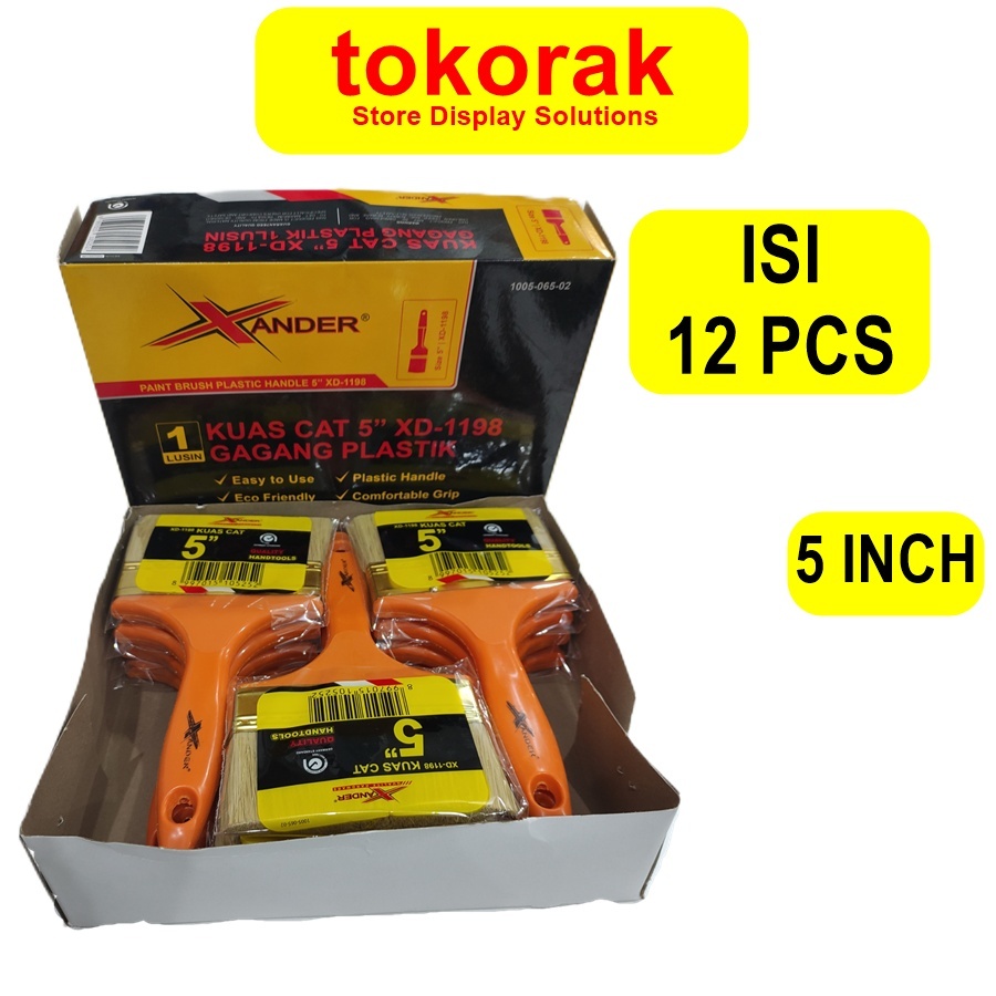 Jual XANDER KUAS CAT TEMBOK 5 INCH XANDER - KUAS CAT KAYU BESI ISI 12 ...
