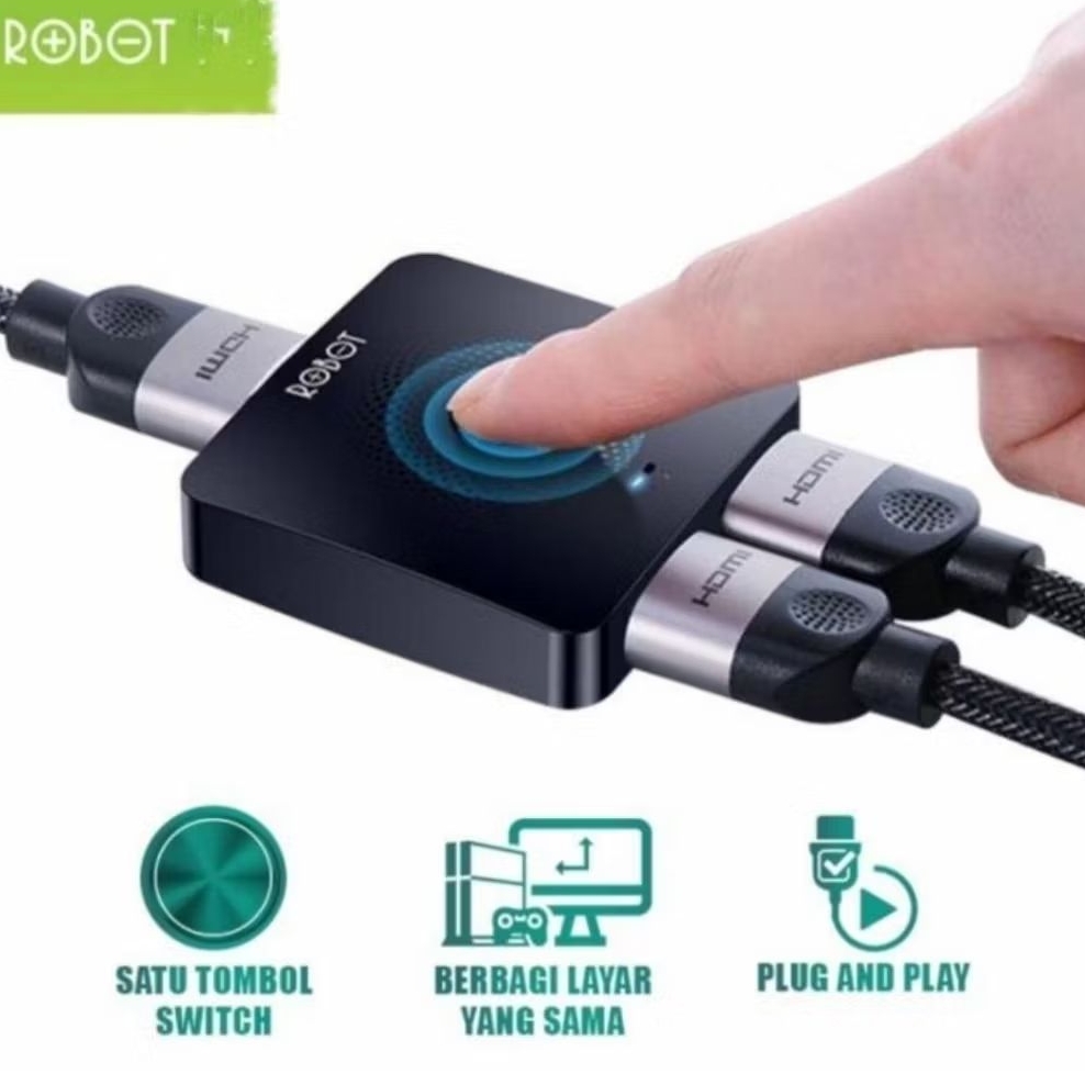 Jual ROBOT HM103 HDMI Splitter Switch 2in 1out 2out 1in Bi-Direction 4K ...