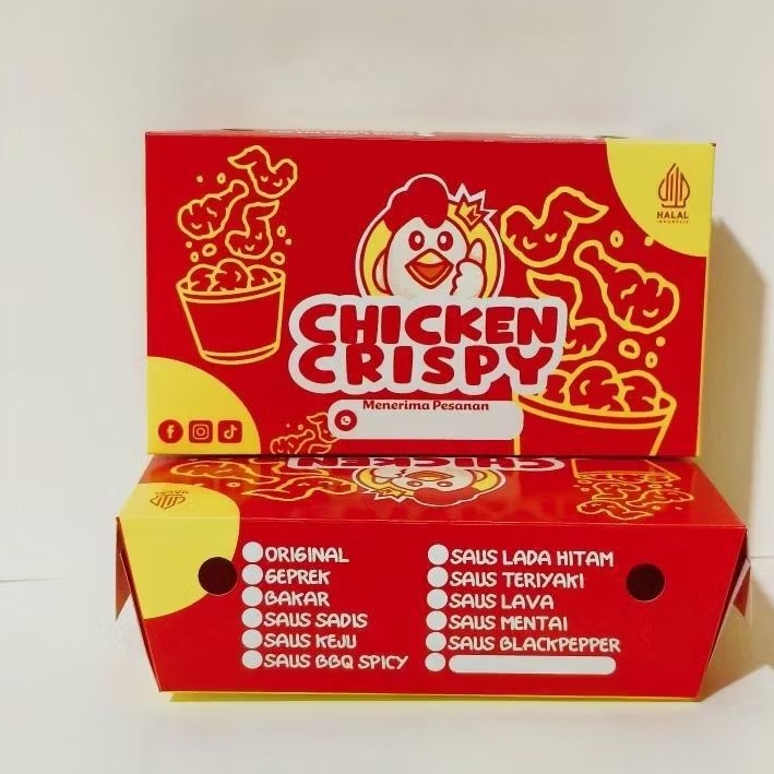 Jual Dus Dcelup Chicken Crispy L 100 pcs (L CC)Paper Lunch Box Ayam ...