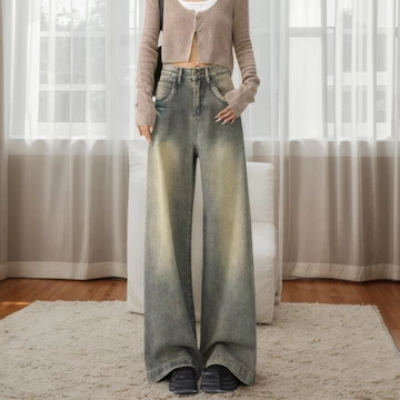 Celana Jeans Panjang Wanita Celana Highwaist Celana Kulot Straight Celana Jumbo