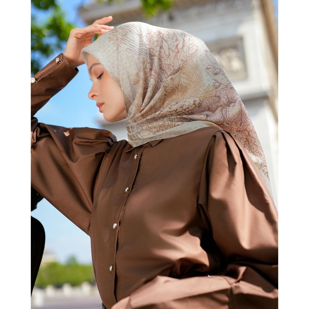 Heaven Lights Marine Scarf Hijab Motif Segi Empat