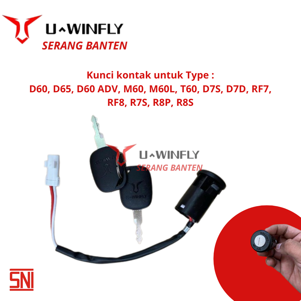 Jual Kunci Kontak Sepeda Listrik Uwinfly D60/ D65/ D60 ADV/ M60/ M60L ...