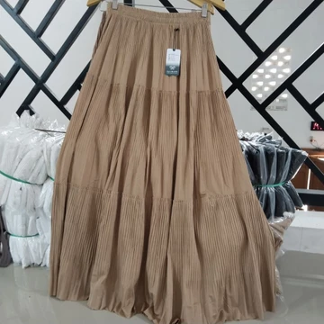 Rok Plisket Susun Maiza Skirt Ruffle Wanita Anti Nerawang Korean Style Bahan Knite Evano Premium