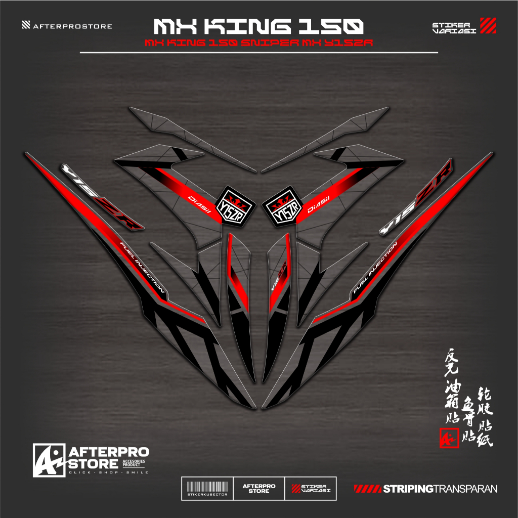 Jual STRIPING MX KING 150 TRANSPARAN UV MOTIF K20 STICKER Y15ZR SNIPER ...