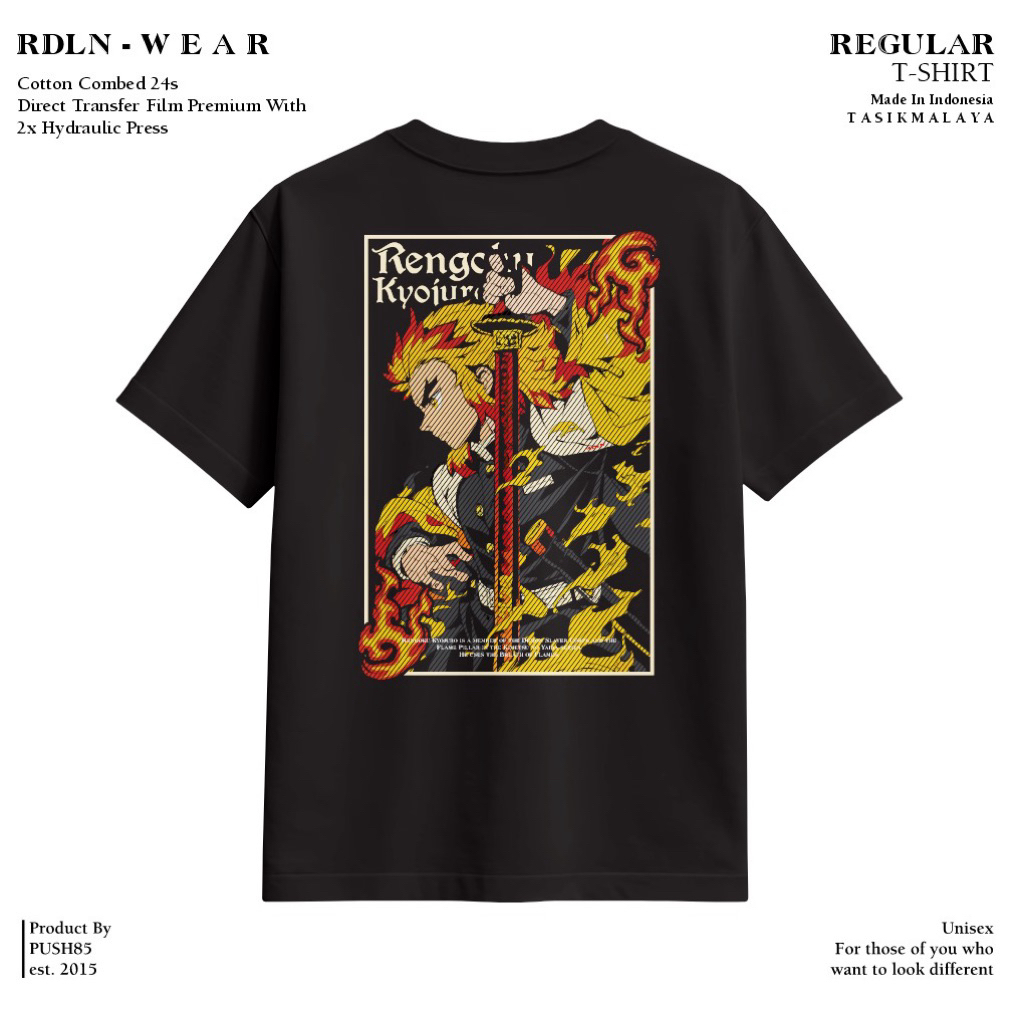 Jual RDLN Demon Slayer | T-Shirt Kaos Anime Kimetsu No Yaiba Rengoku ...