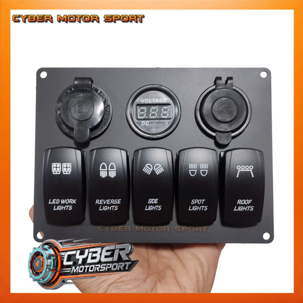 Jual dashboard panel mobil instrument saklar 5 tombol usb charger volt ...