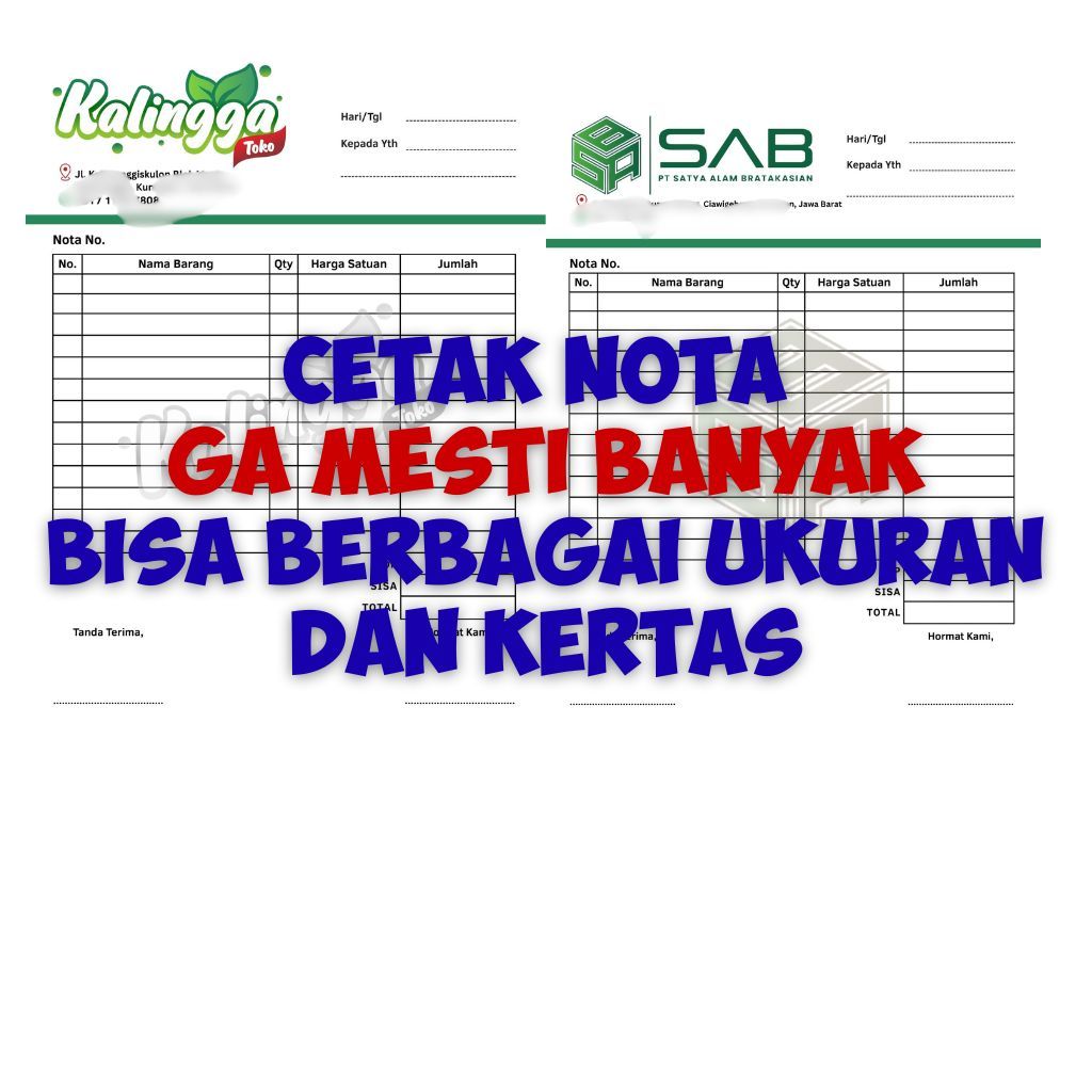 Jual Cetak Nota Folio/HVS, Cetak Satuan | Shopee Indonesia