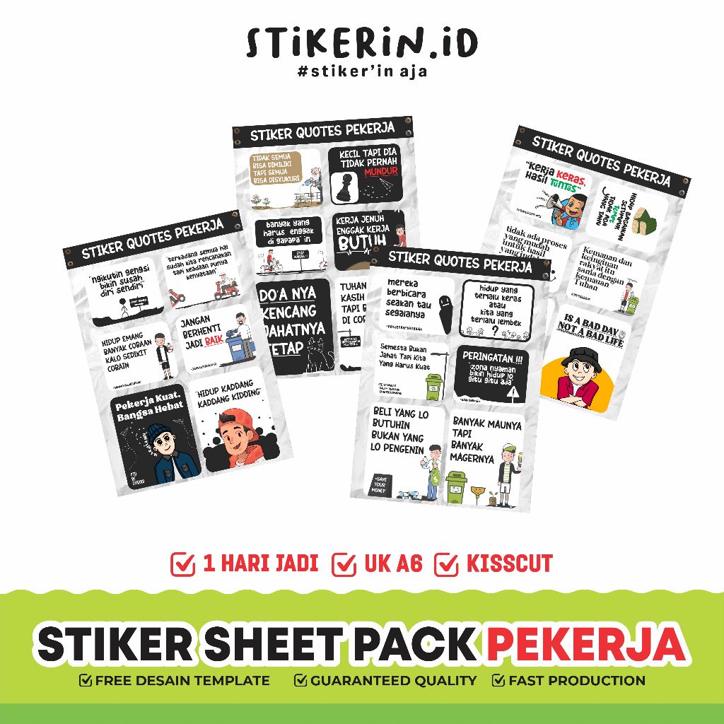 Jual Cetak Sticker Sheet A6 | VINYLGLOSSY | stiker Merchandise | Stiker ...