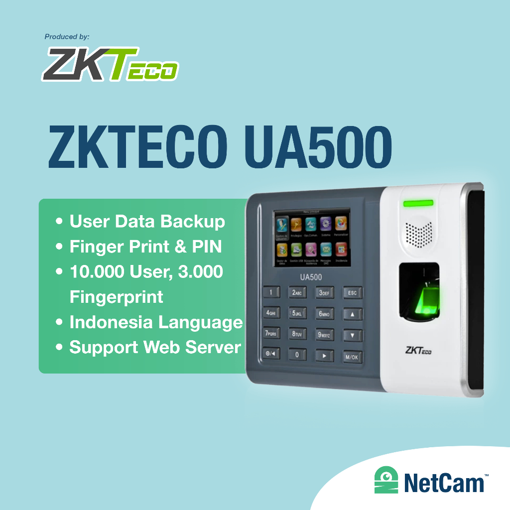Jual ZKTECO MESIN ABSENSI UA500 SIDIK JARI & RFID + USB / TCP/IP ...