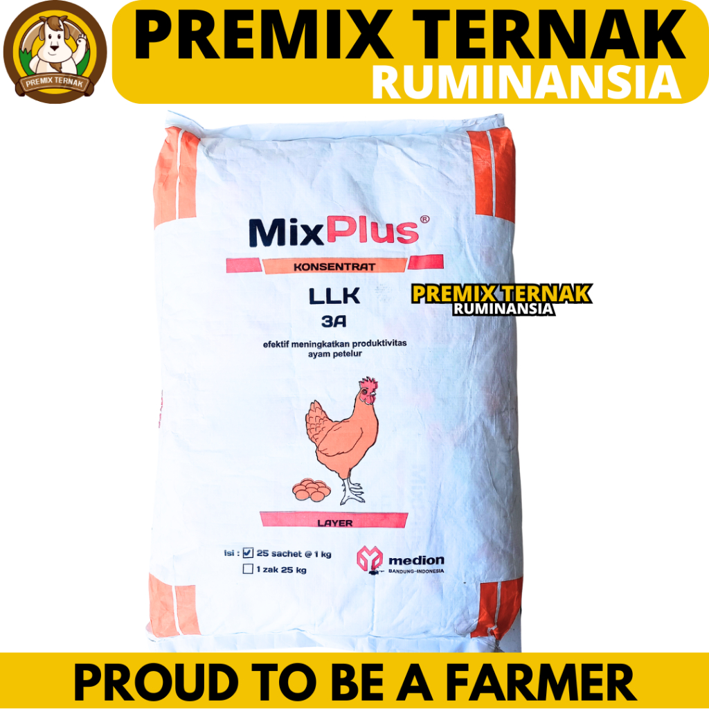 Jual MIX PLUS LLK 3A 1 SAK (25KG) - Premix Ayam Petelur Meningkatkan ...