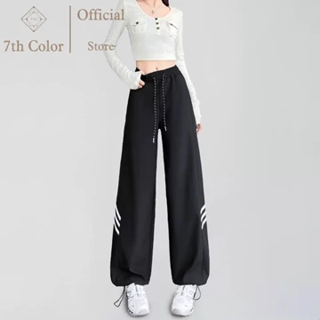 7th Color Celana Bahan Jatuh Celana Panjang Wanita Celana Kulot Celana Santai Elegan