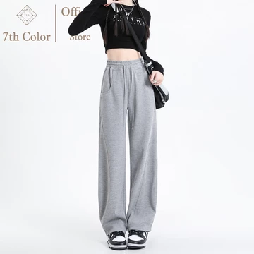 7th Color Celana Bahan Jatuh Celana Panjang Wanita Celana Kulot Celana Santai Elegan