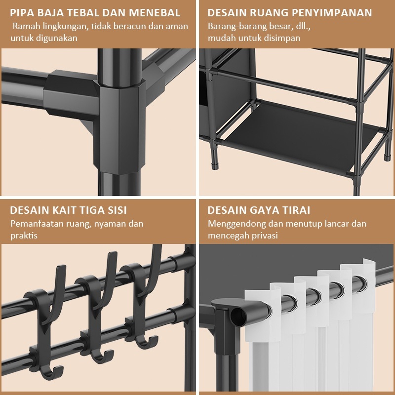 Jual VINAFANG Lemari Pakaian Minimalis Anti Debu Multifungsi dengan ...
