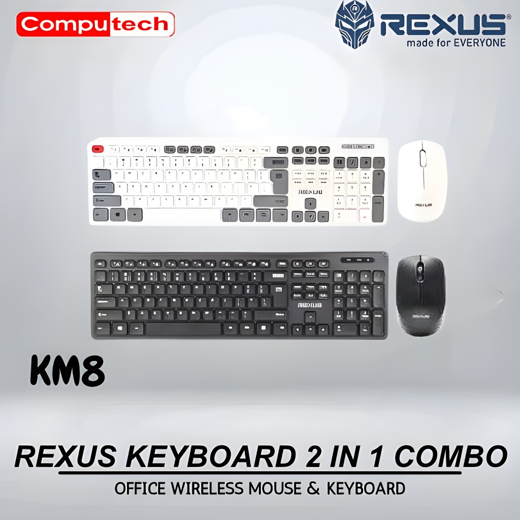 Jual Rexus KEYBOARD Keyboard Mouse Wireless KM8 Combo | Shopee Indonesia