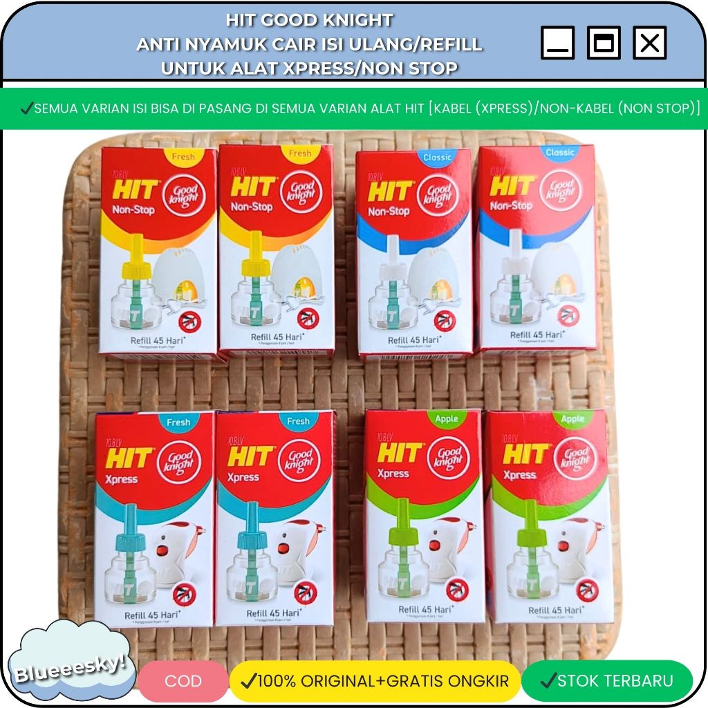 Jual HIT Xpress Nonstop Anti Nyamuk Elektrik Isi Ulang Cairan Refill ...