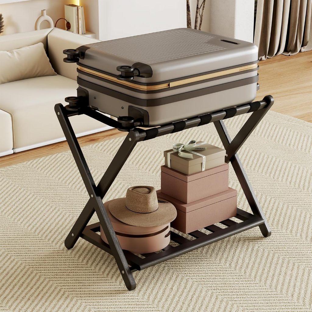 Jual Foldable Luggage Rack Tempat Koper Kayu Lipat Model Palang – Rak ...