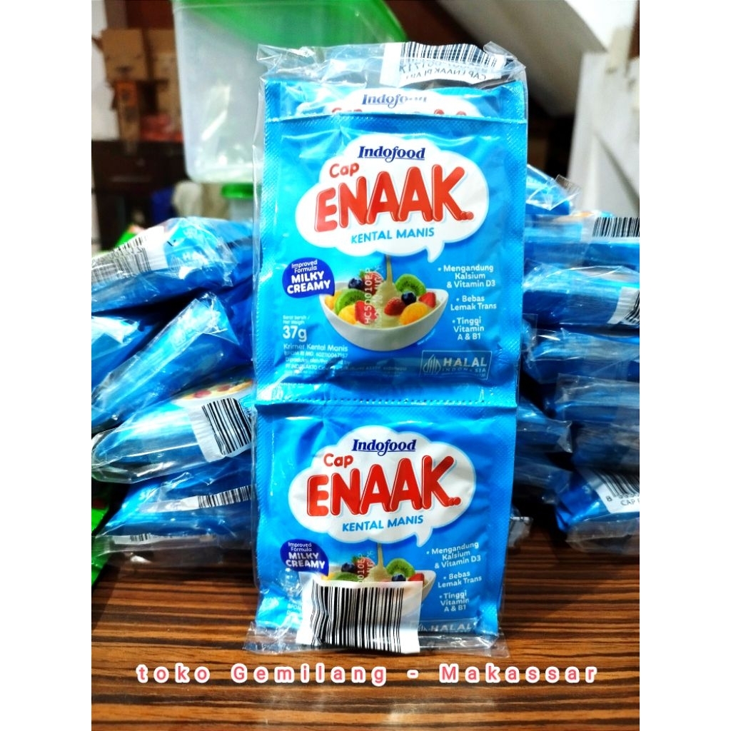 Jual Susu Kental Manis Cap Enak / Enaak original isi 6 Sachet @ 37 gram ...