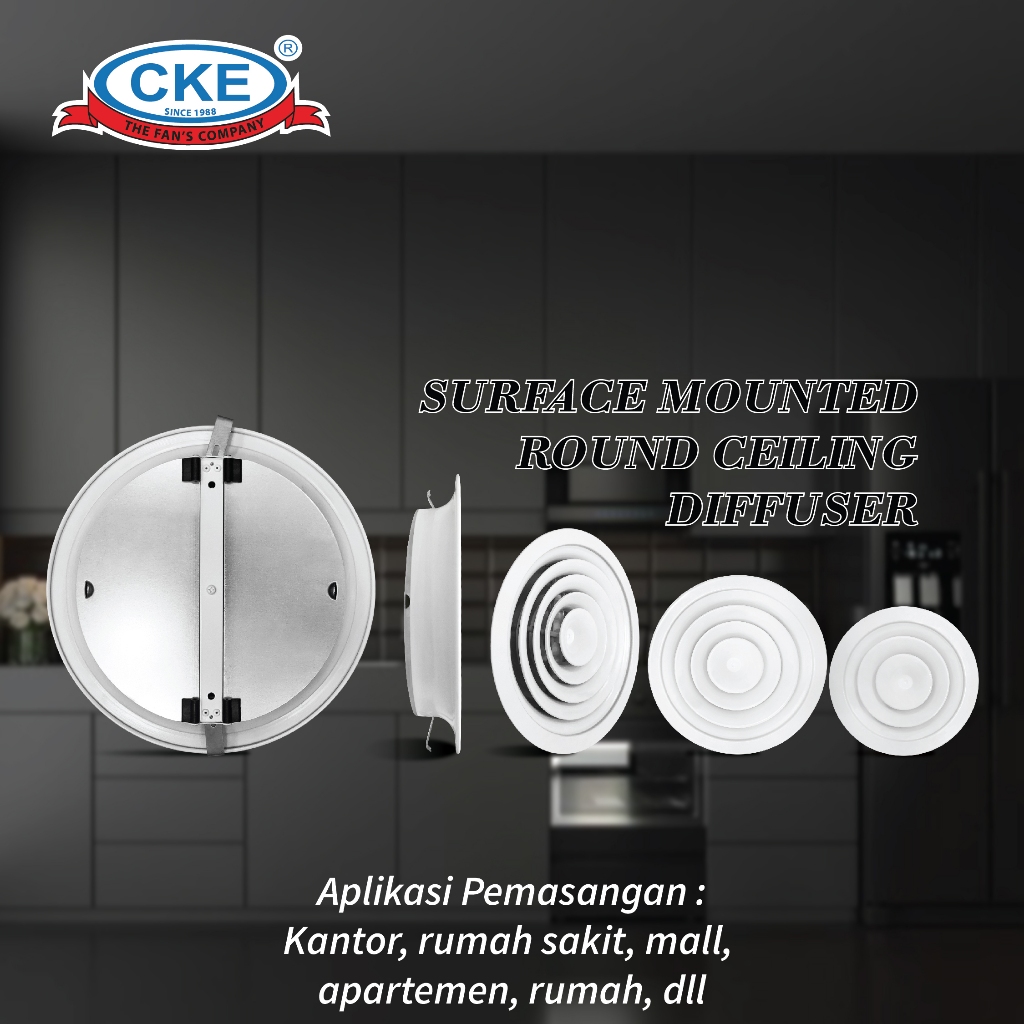 Jual Round diffuser 6 inch putih Round Ceiling Plafon Diffuser Besi ...