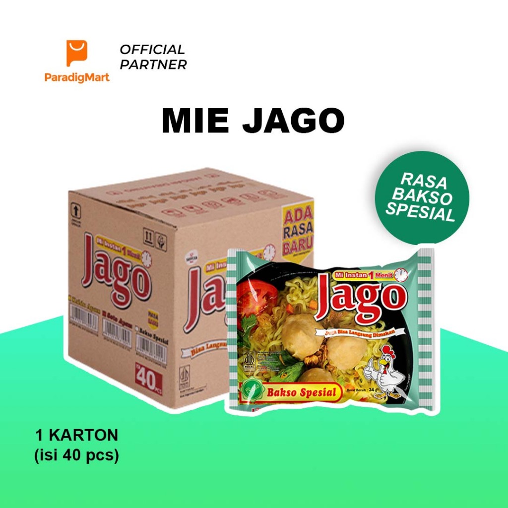 Jual [1 DUS isi 40pcs] MIE JAGO Bakso Spesial - Mie Instant Viral Rasa ...