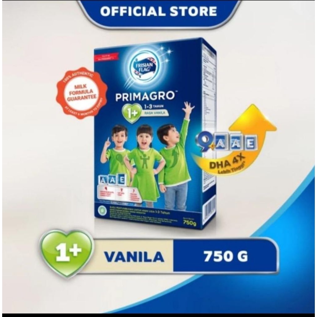 Jual primagro 1+ rasa vanila 1-3 tahun 750g | Shopee Indonesia