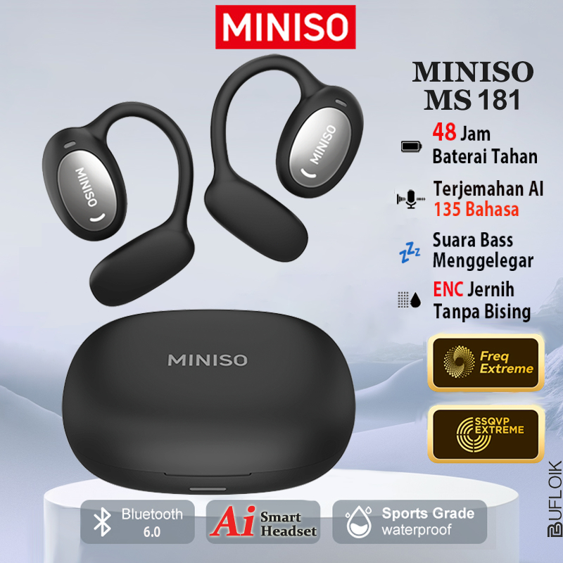 Jual MINISO MS181 True Wireless AI Headset Bluetooth TWS OWS - Main Image