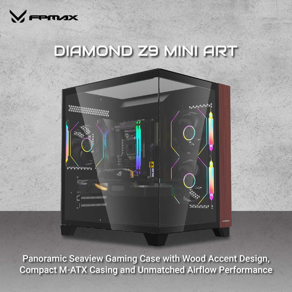 Jual Casing FPMAX Diamond Z9 Mini ART M-ATX Include 3 Fan ARGB Casing ...