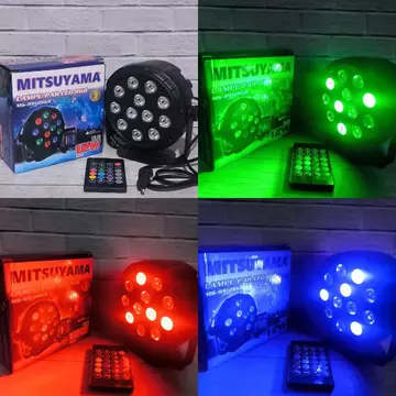 Lampu PAR LED RGB Mitsuyama 6W Sensor Suara Mitsuyama Lampu Disco RGB 12 LED Remote Suara MS