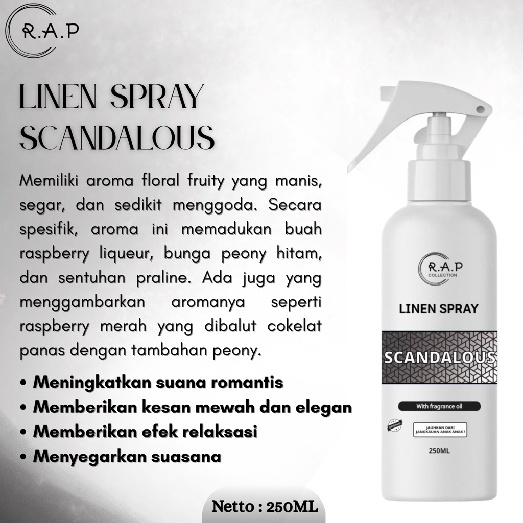 Jual RAP Linen Spray Scandalous Fragrance 250ML LINEN SPRAY DAN ANTI ...