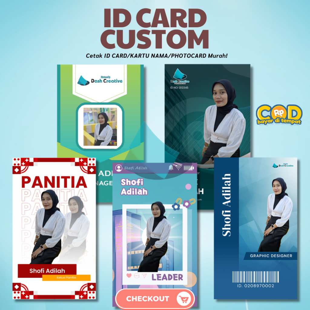 Jual Cetak ID CARD PVC CARD Custom Free Desain | Shopee Indonesia