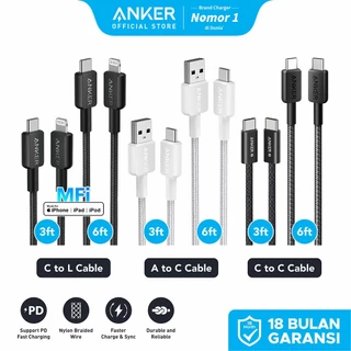 Anker Fast Charging Kabel Charger MFi iPhone X 11 12 13 14 15 16 PD Type C to C USB A and Lightning 15W 60W 240W 3ft 6ft Max 3A 5A Samsung Oppo