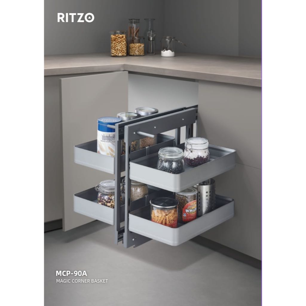 Jual RITZO Magic Corner (MCP-90A) - Rak Sudut Aluminium | Shopee Indonesia