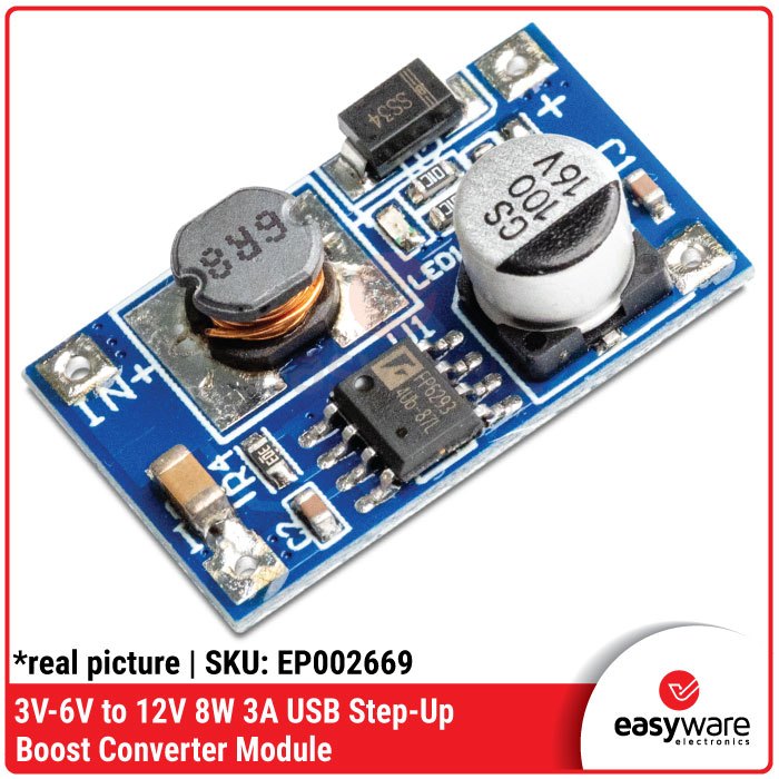 Jual Modul Step Up 3V-6V to 12V 8W 3A USB Step-Up Boost Converter ...