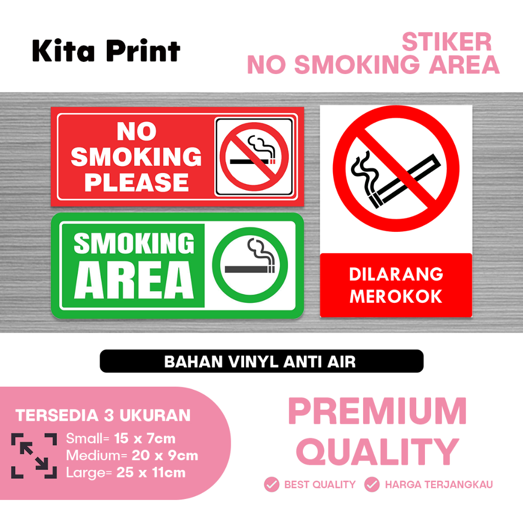 Jual Cetak Stiker Dilarang Merokok Tempelan Larangan Sticker Custom ...