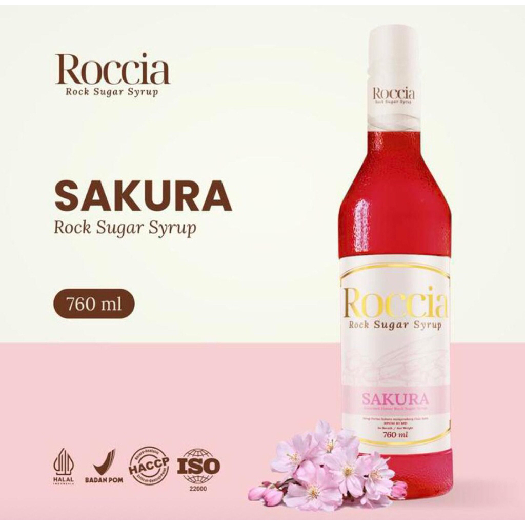 Jual Roccia Rock Sugar Syrup Sakura - Syrup Gula Batu Rasa Sakura 760ml ...