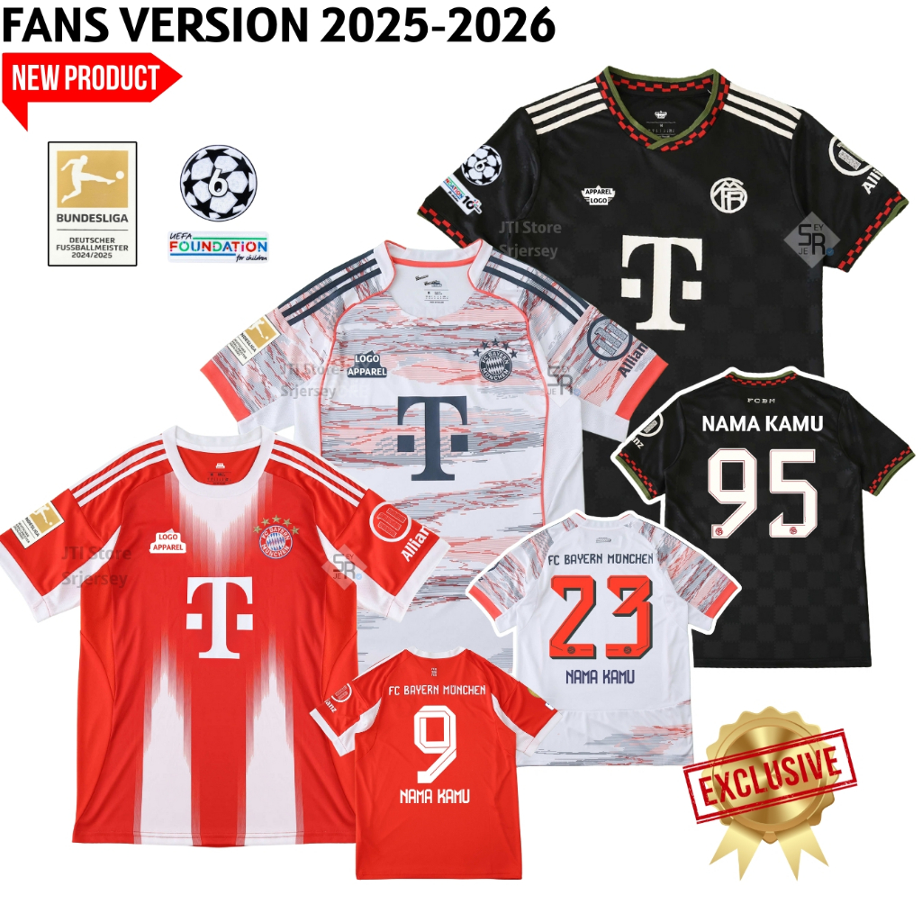 Jual Jersey Byrn Mnchn Home Away Third 2025 2026 Baju Bola Full Patch ...
