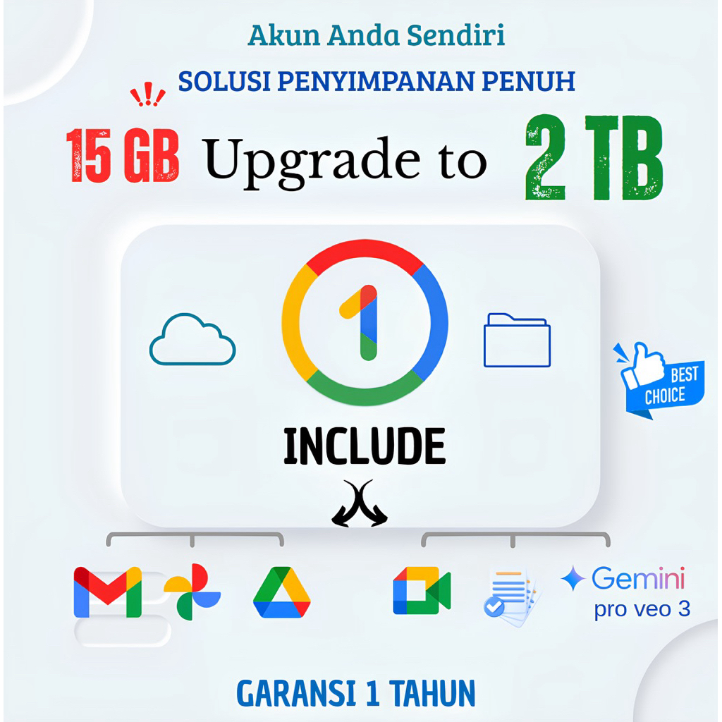 Jual Gemini ai pro Veo 3 + flow 1000 kredit | Gdrive 2TB | full suport ...