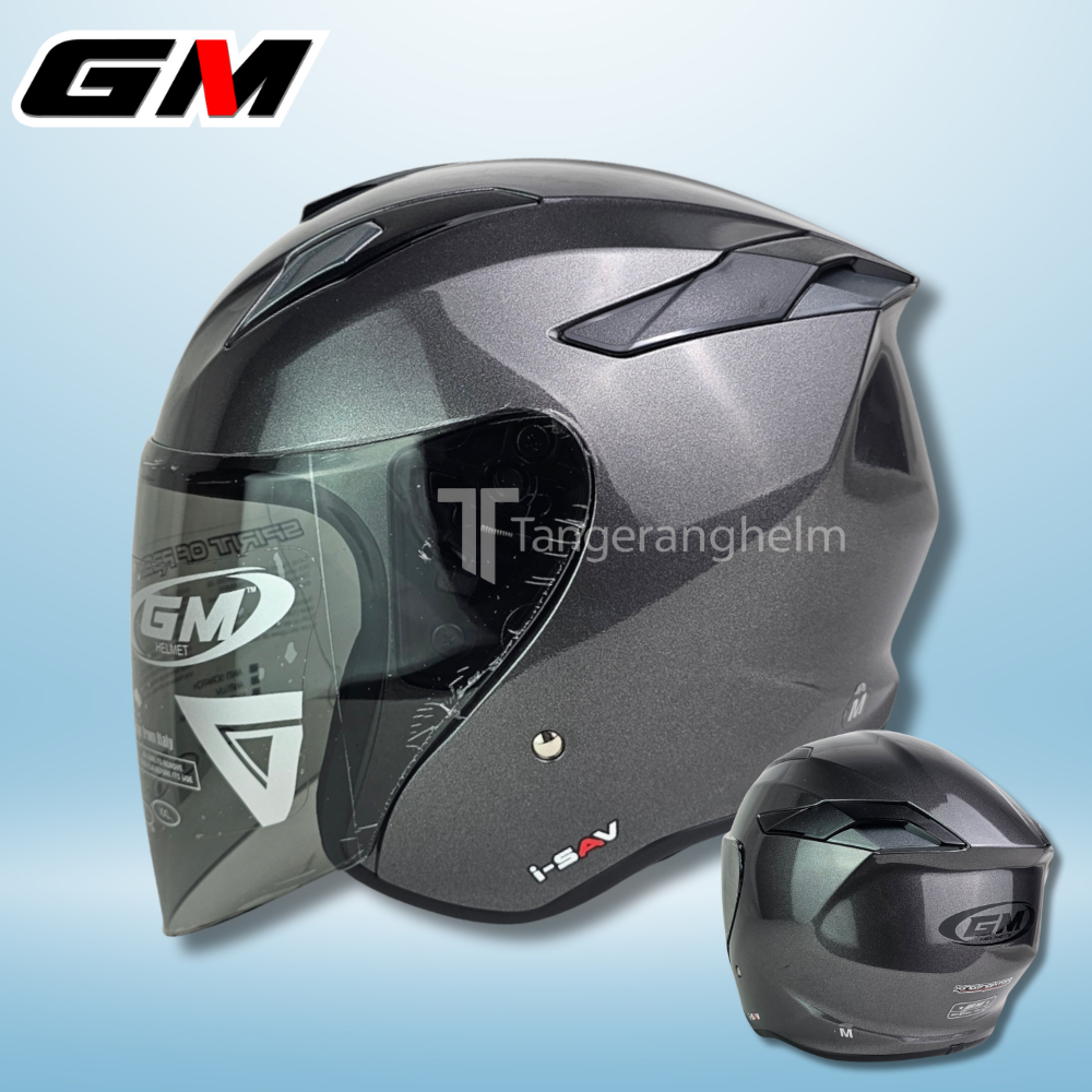Jual HELM GM HELM KING FIGHTER BASIC SOLID | GUNMETAL | SINGLE VISOR ...