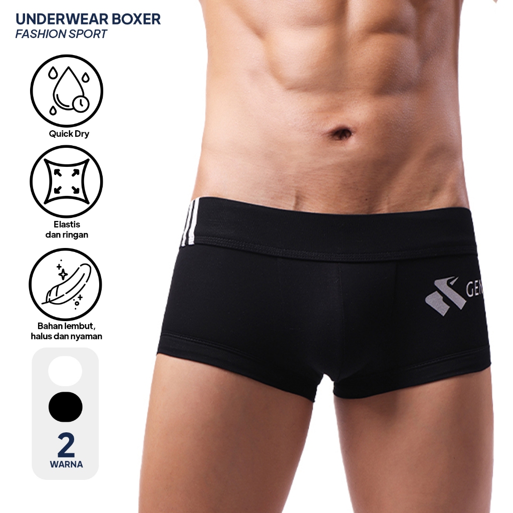Jual Gen Active Celana Dalam Sport Katun Pria Boxer Cowok Underwear ...