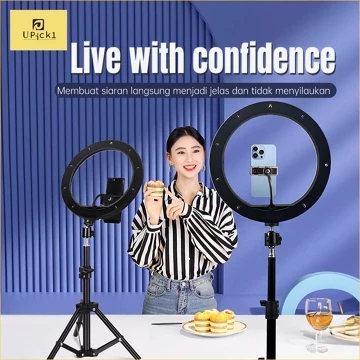 LED Selfie Ring Light Circle Fill Light Dimmable Lamp Tripod Trepied Makeup Photography