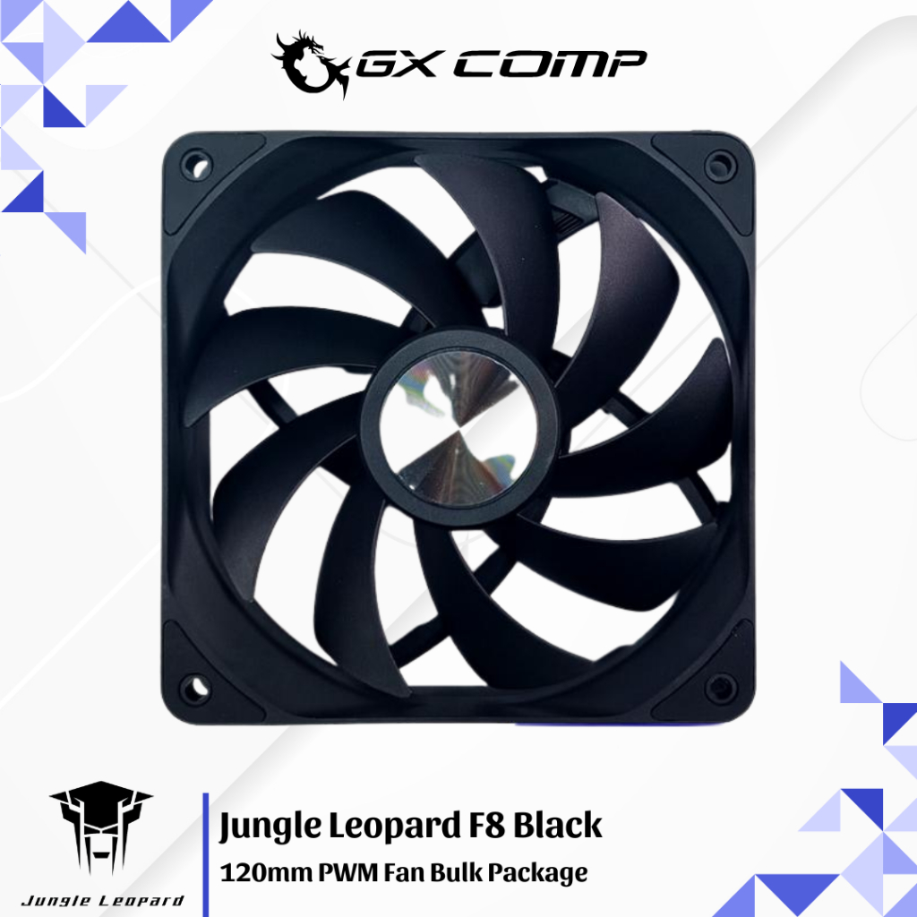Jual Jungle Leopard F8 Black 120mm PWM Fan Case Bulk Package | Fan ...