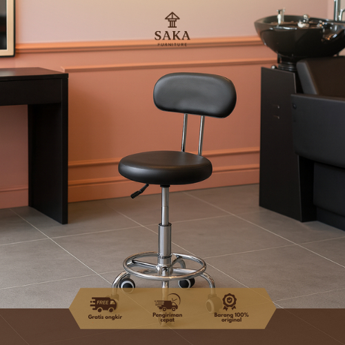 Jual SAKA | Kursi Bulat Roda / Bar Chair Stool Salon / Kursi Drum ...